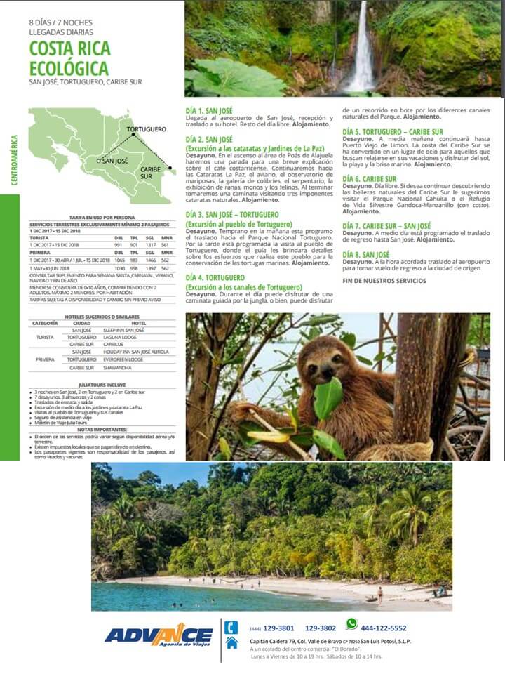 Paquetes a Costa Rica