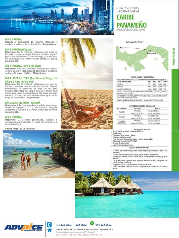 PAQUETES A PANAMÁ